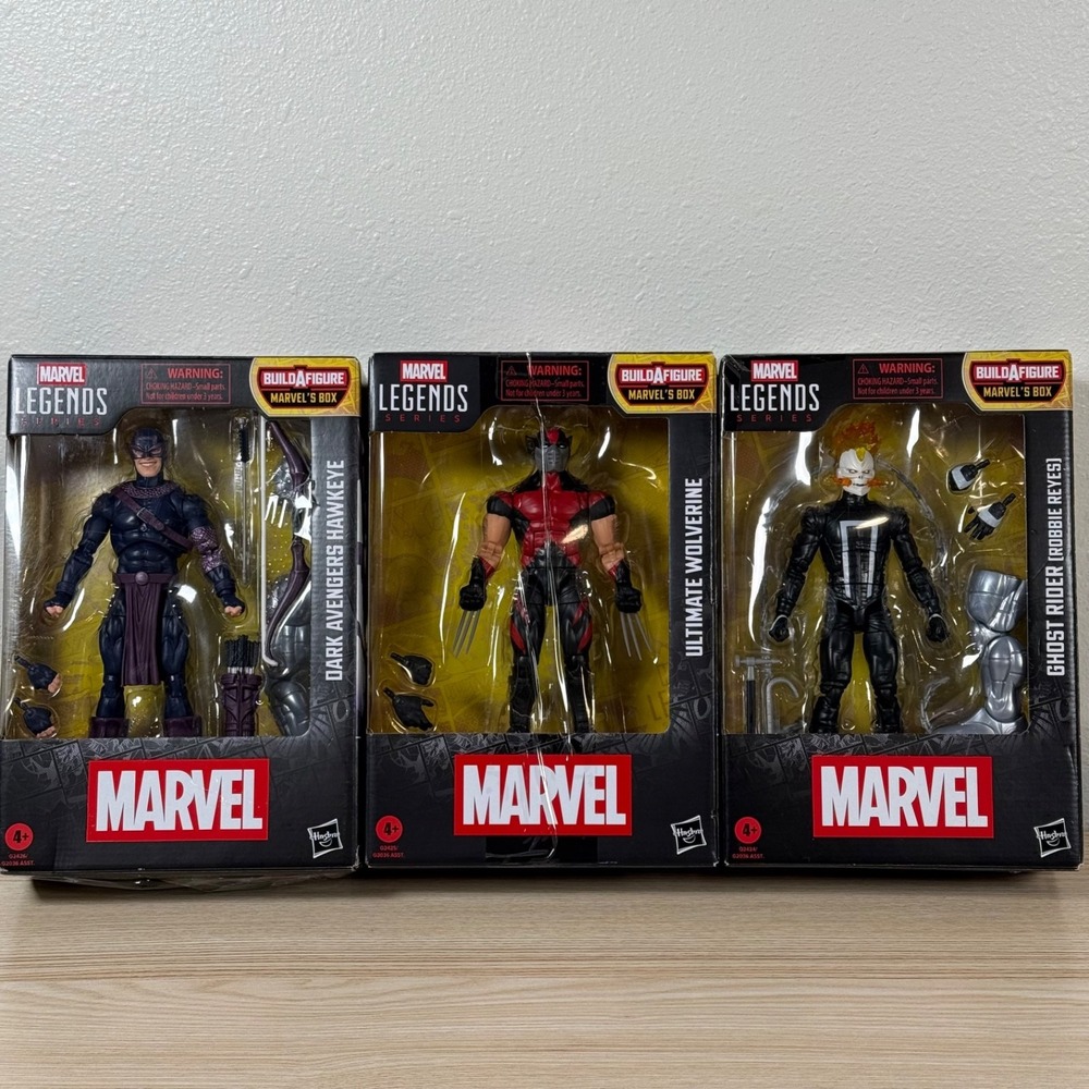 Lot of 3 Marvel Legends Ultimate Wolverine Ghost Rider Robbie Reyes Dark Hawkeye